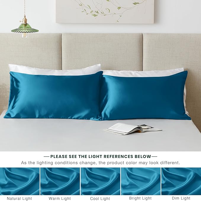 Love's cabin Satin Pillowcase Set of 2 Queen Size 20x30, Cooling Pillow Covers - Image 7