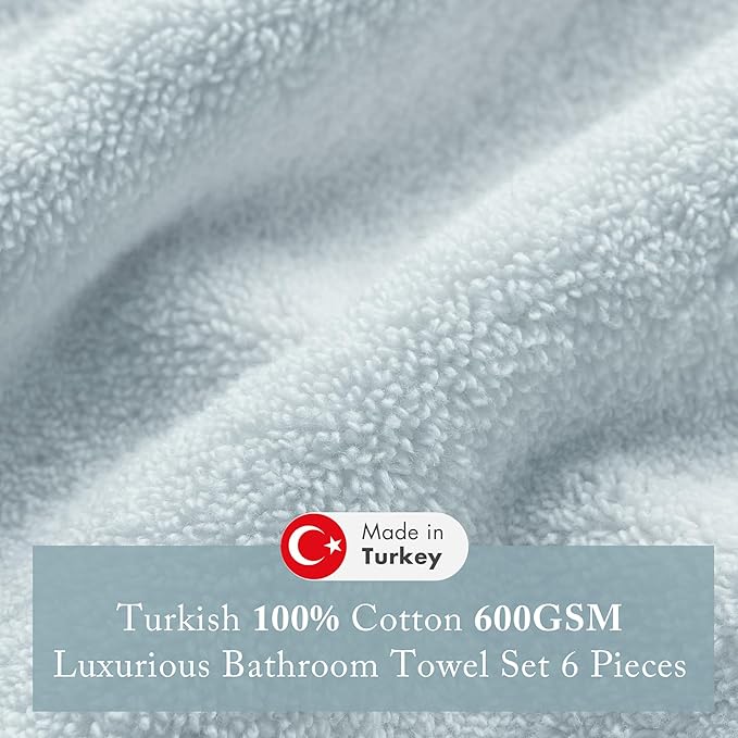Madison Park Turkish 100% Cotton 600Gsm Luxury Premium Thick Soft Absorbent - Image 3