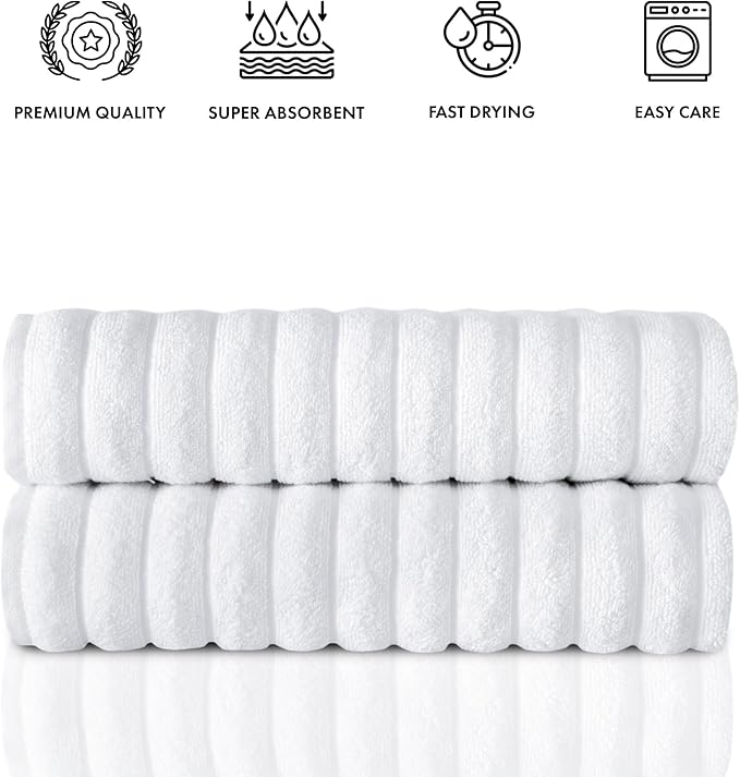 Classic Turkish Towels CTT Premium 2 Pack Bath Towels Set, Made - Image 6