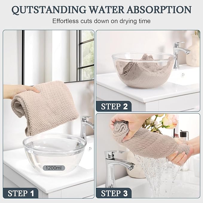 BEoffer 2 Pack Microfiber Hair Towel - Image 3