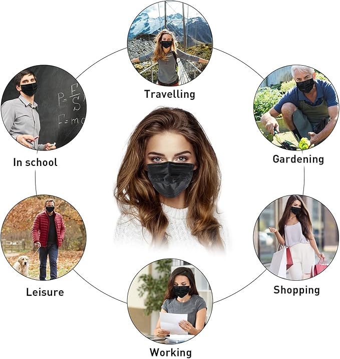 akgk 50Pcs Disposable Face Masks, 3 Ply Disposable Masks - Image 5