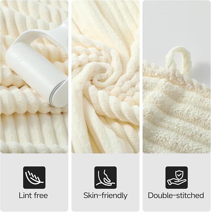 REDKISS Cream Microfiber Bath Towels Set 8 Piece - Image 6