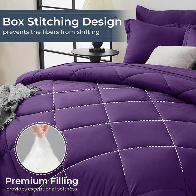 HEVUMYI Purple Queen Comforter Set - Image 4