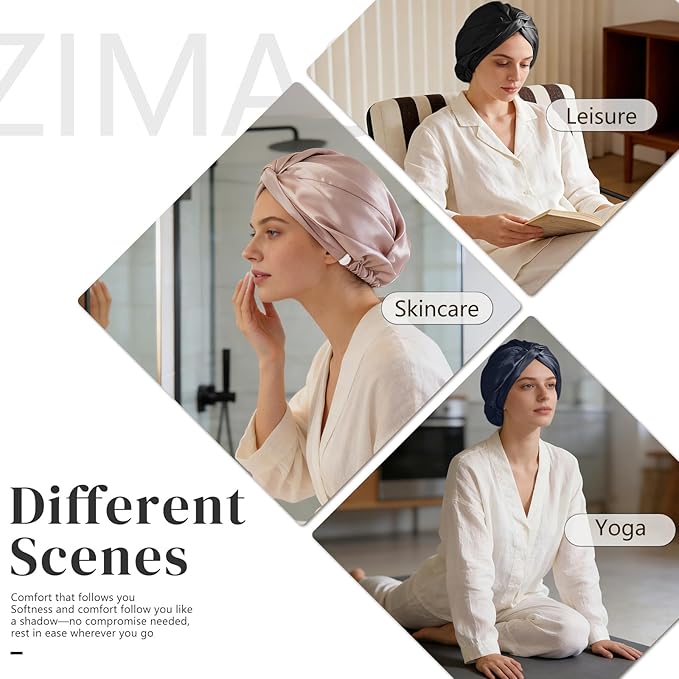 ZIMASILK 22Momme 100% Mulberry Silk Sleep Cap - Image 7