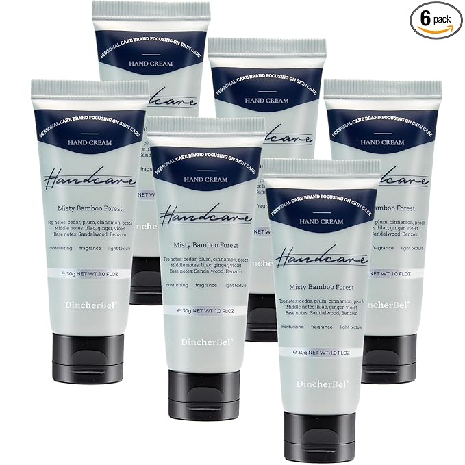DincherBel 6 Pack Travel Size Hand Cream Set - 1 oz Moisturizing Lotion by DincherBel