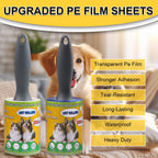 Extra Sticky Lint Rollers for Pet Hair, 250 Sheets, Lint Remover for Dog Cat Hair Removal, Animal Fur, Fuzz, Couch, Clothes Furniture and Carpet Travel-Friendly Grip Handle (1, White)