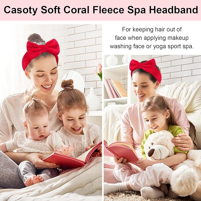Casoty 10 Pcs Red Makeup Headbands, Hair Band - Image 8