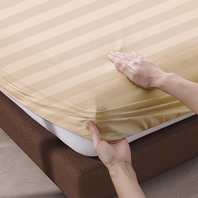 100% Egyptian Cotton Fitted Sheet Full Size, 600 Thread Count, Single Fitted - Image 5