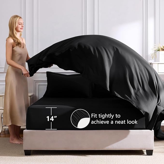 CozyLux Full Size Comforter Sets Black - Image 5