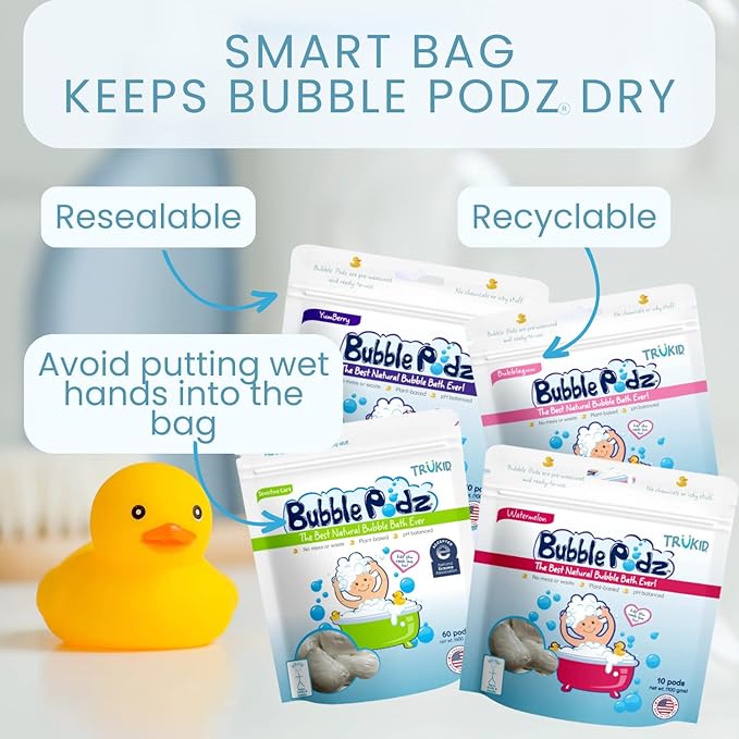 TruKid Bubble Podz Bubble Bath for Kids, & Babies, NEA-Accepted for Eczema - Image 7
