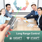 Wireless Presentation Clicker PowerPoint Remote: USB C A Presenter PPT Power Point Google Slide Advancer with Green Laser Pointer Smart Board Clicker for Computer Laptop Mac Projector Office Classroom