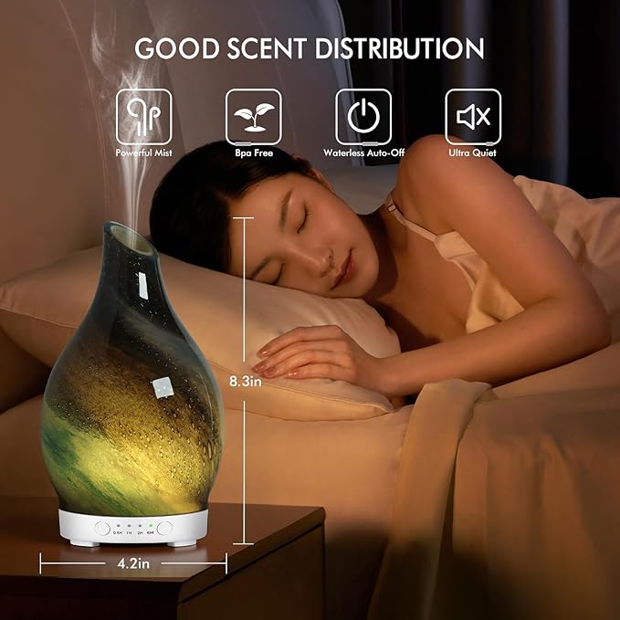 Essential Oil Diffuser 150ML Glass Aromatherapy Diffuser - Image 4