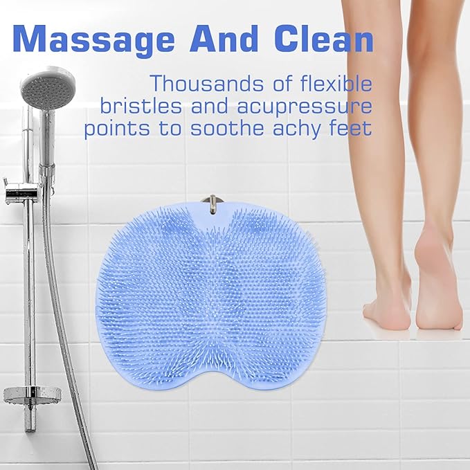 Shower Foot Scrubber Mat Back Washer Back Exfoliating Bath Wash Pad Wall - Image 6