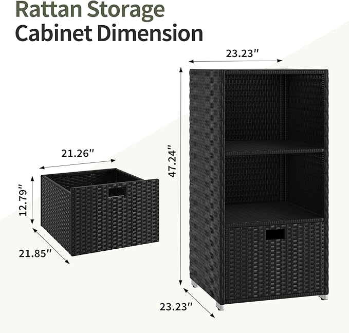Outdoor Pool Towel Rack Cabinet, Rattan Wicker Pool Storage Bins Storage - Image 4