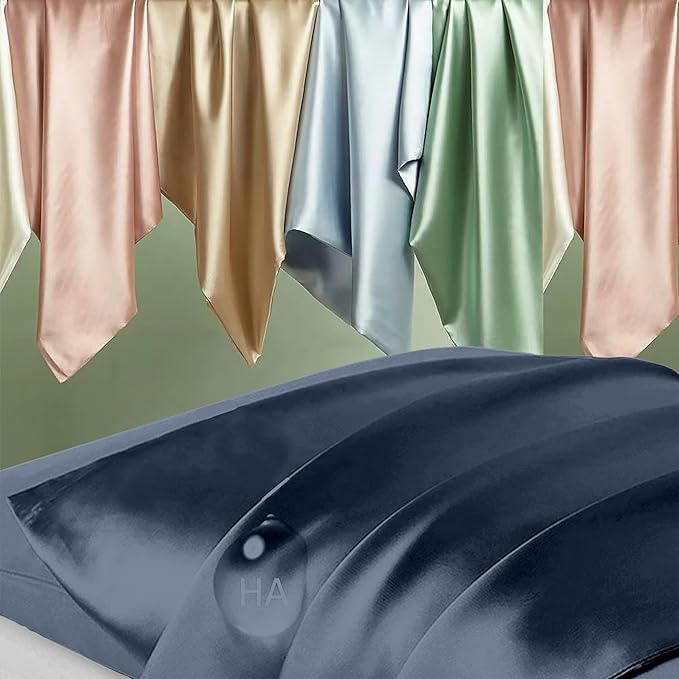 Silk Pillowcase 2 Pack, Natural Mulberry Silk Pillow Cases, Anti Acne Silk - Image 2