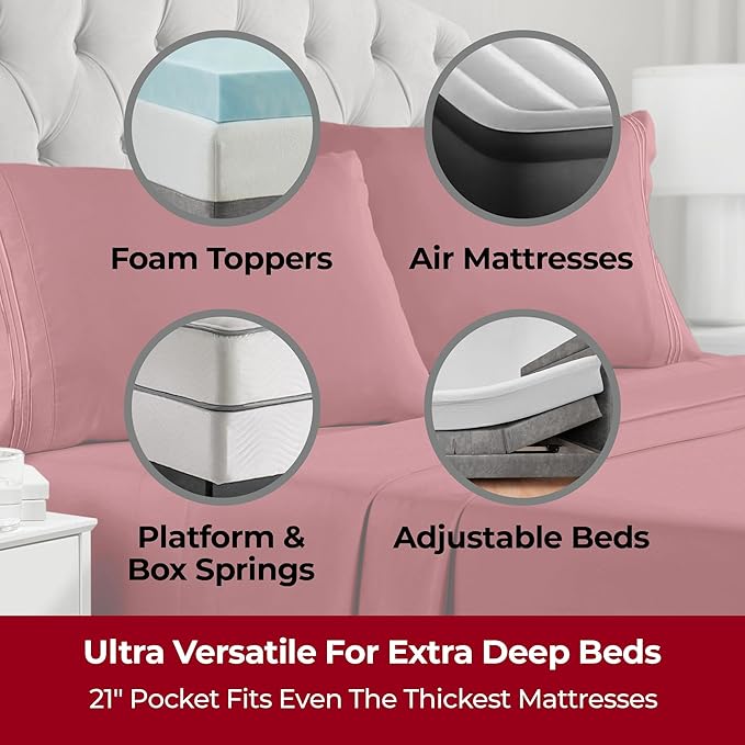 Mellanni Extra Deep Split King Sheets - Image 2