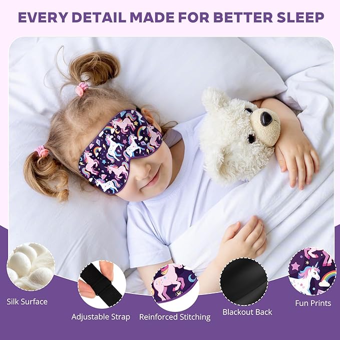 Kids Silk Sleep Mask: 100% Mulberry Silk Eye Mask - Image 5