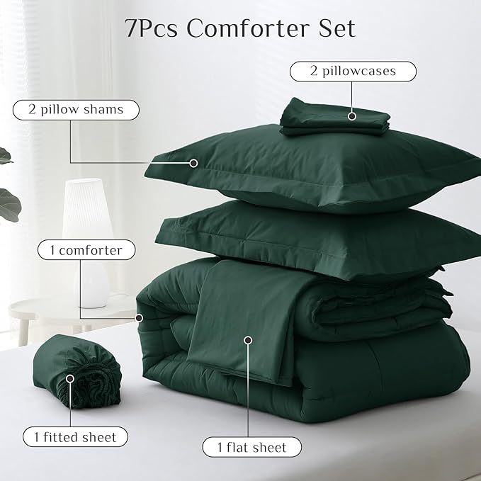 JOLLYVOGUE California King Comforter Set, Ultra-Soft Bed in a Bag Cal King Size - Image 5