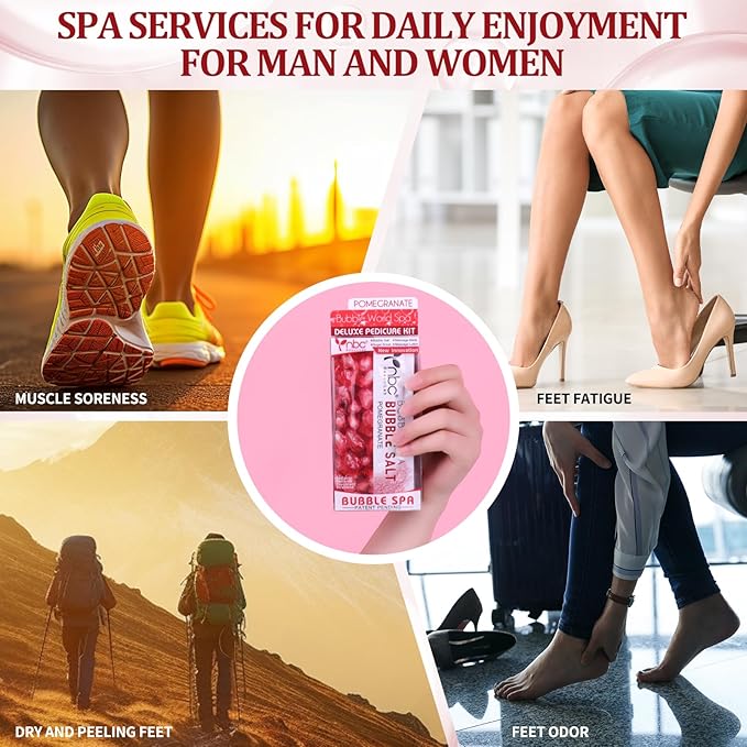 Pedicure Kit Foot Soak Set: Bubble Salt, Sugar Scrub, Massage Mask, Massage - Image 7