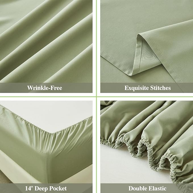 ILAVANDE Queen Sheets Set 6 Piece, Hotel Luxury Super Soft 1800 Series - Image 5