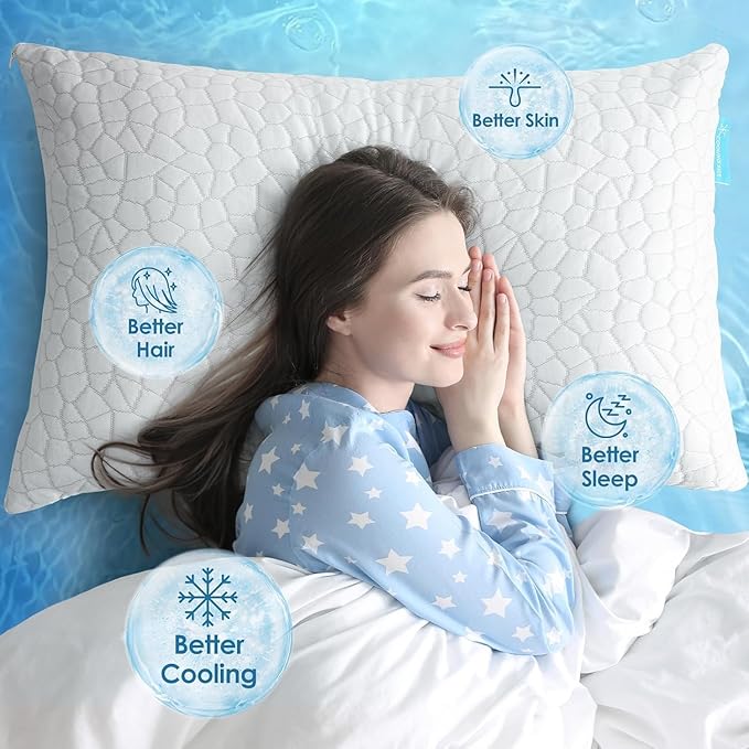 Cooling Pillow Standard Size 1 Pack, Adjustable Bed Pillows - Image 8