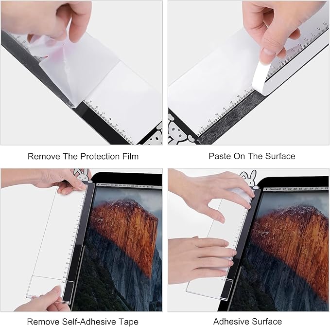 Office Desk Accessories 2pcs Multifunction Computer Monitor Memo Board - Office Supplies for Women Men Computer Sticky Note Holder Home Decor (Rabbit Monitor Memo Board)