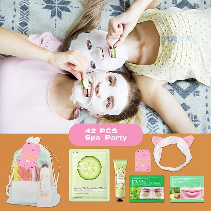 42 PCS Spa Party Supplies for Women, Spa Party Favors, Facial Masks, Under Eye - Image 5