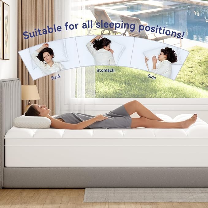 ELEMUSE King Mattress Topper for Back Pain, Extra Thick Mattress Pad Cover - Image 5