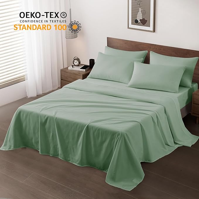 Maple&Stone Twin Flat Sheet 6 Pack, Premium Soft & Breathable, Brushed - Image 2