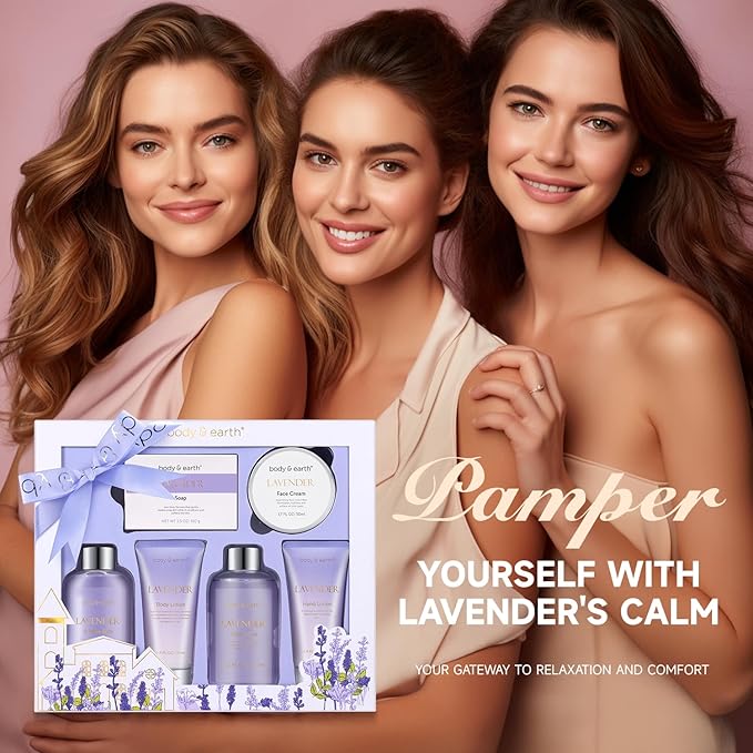 Spa Gifts for Women, Lavender Gift Set, Body & Earth 6 Pcs Bath Gift Sets - Image 8