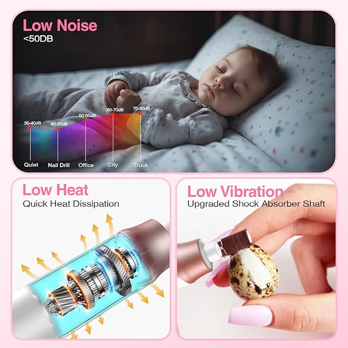 Professional Electric Nail Drill 2000mAH Portable Cordless Electric Nail File - Image 6