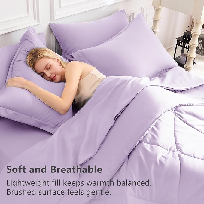 CozyLux Full Size Comforter Sets Light Purple - Image 3