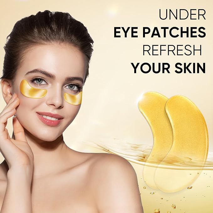 40 Pcs/20 Pairs 24K Gold Eye Mask Collagen Under Eye Mask Patches - Image 2