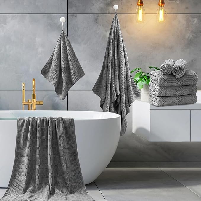 Ycosy 4 Pack Extra Large Microfiber Bath Towels Set, 35x70 inches, Less Lint - Image 5