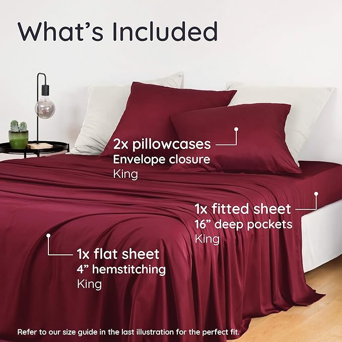 Bambaw 100% Viscose Derived from Bamboo King Size Sheet Set - Image 2