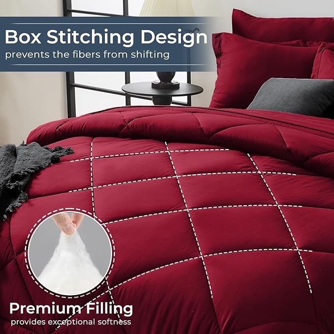 HEVUMYI Red Twin Comforter Set - Image 4