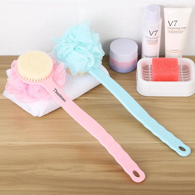 Tbestmax Loofah Back Scrubber Long Handle Shower Body Brush - Image 5