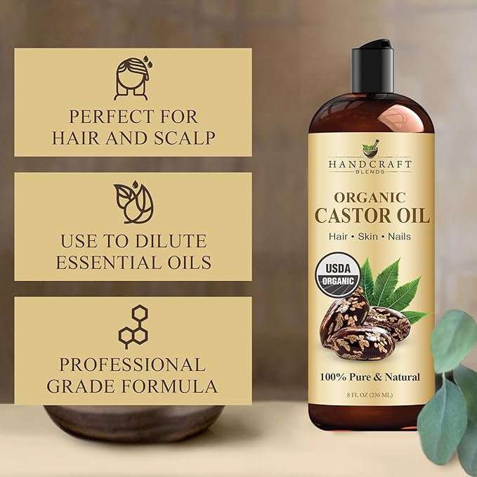 Handcraft Blends Organic Castor Oil 8 Fl Oz | 100% Pure and Natural | Premium - Image 5