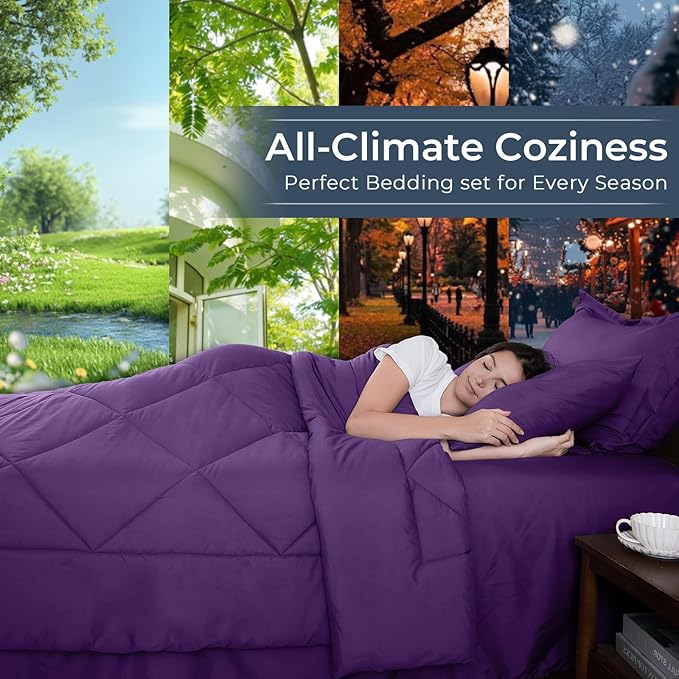 HEVUMYI Purple Queen Comforter Set - Image 3