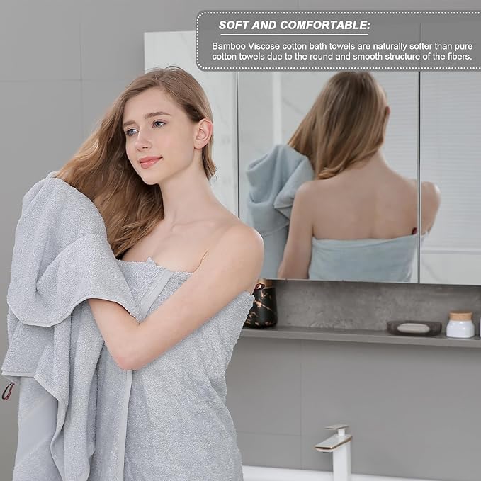Aibaser Bath Towels, 27x54inch - Image 5