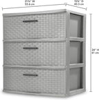 3 Drawer Wide Weave Tower color：Cement
