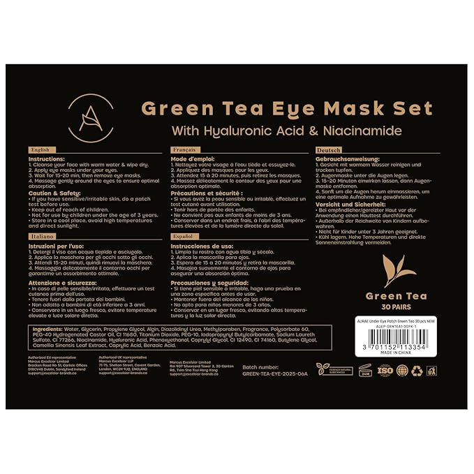 AURAE Green Tea Under Eye Patches - Image 8