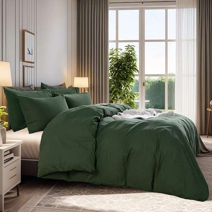 NEXHOME PRO Duvet Cover Set Queen Size Linen Feel Textured Organic Natural 100% - Image 3