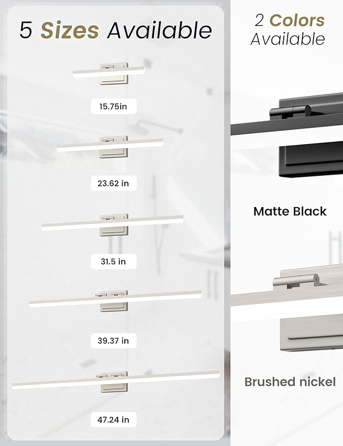 VOLISUN Modern Bathroom Vanity Light 48 inch, 40W Dimmable 5CCT Led Bathroom - Image 7