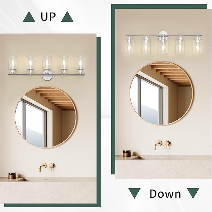 Espird Bathroom Vanity Light Fixtures Brushed Nickel Bathroom Lighting Fixture - Image 5