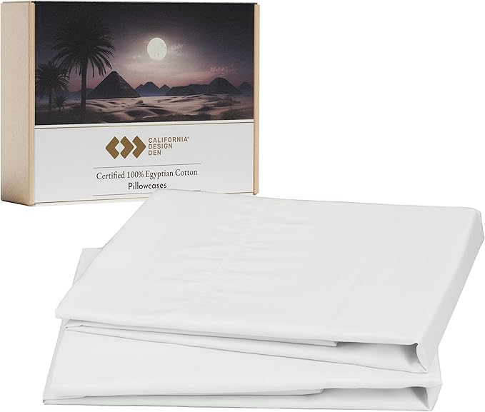 California Design Den 100% Egyptian Cotton Pillow Cases Standard Size Set of 2 by CaliforniaDesignDen
