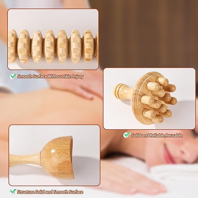 Wood Therapy Tools for Body Shaping, 8 in 1 Wood Therapy Massage Tools - Image 6