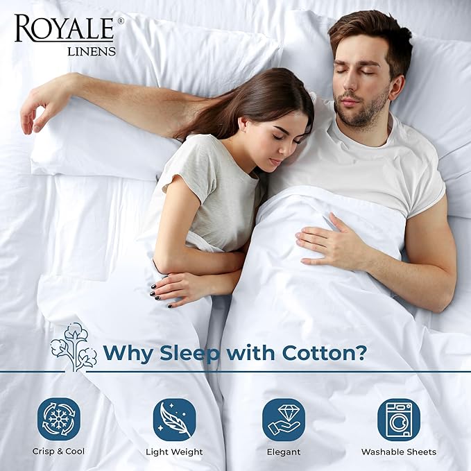 Royale Linens 100% Organic Cotton Twin Flat Sheet Only - Image 3