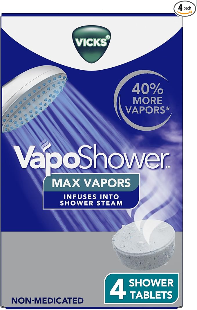 Vicks VapoShower Max Tablets, Non-Medicated Eucalyptus Shower Steamer Tablets by Vicks