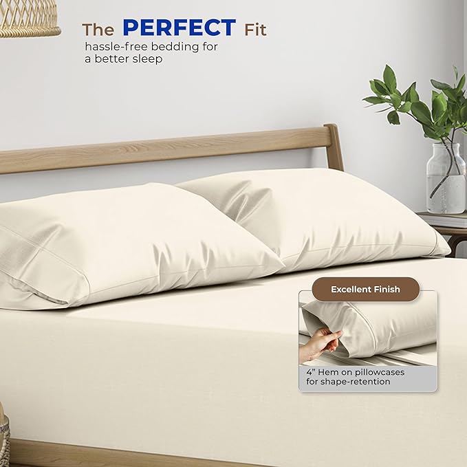 Thread Spread 100% Egyptian Cotton King Size Pillow Cases Set of 4 - Image 4
